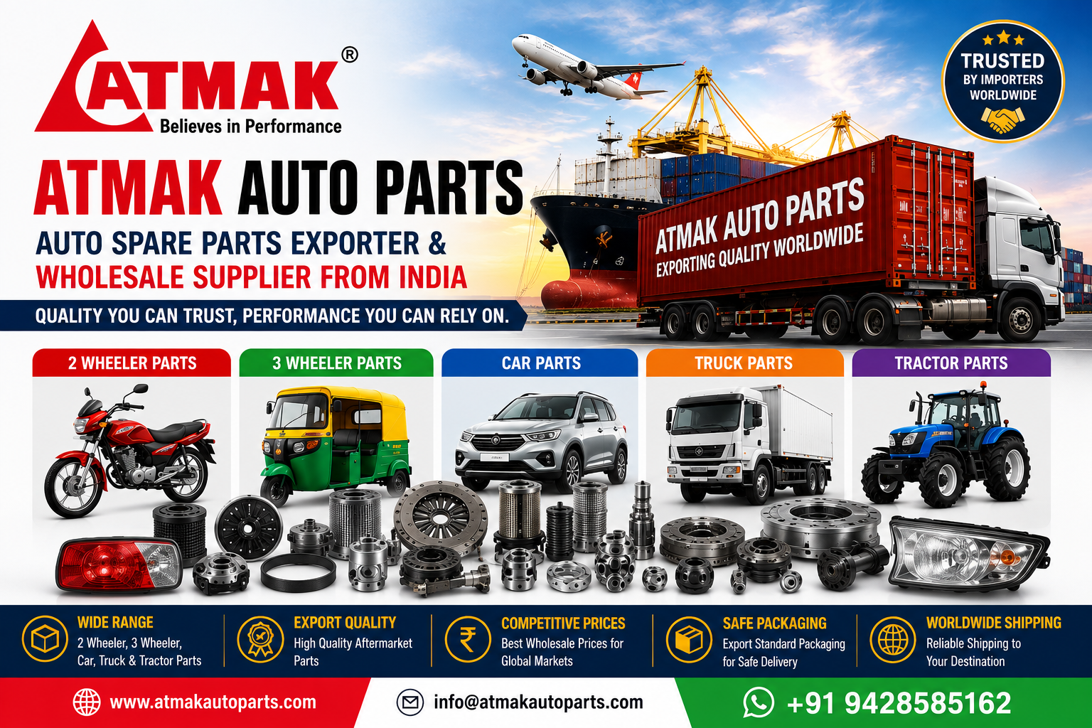 ATMAK Auto Parts | Auto Spare Parts Exporter & Wholesale Supplier from India