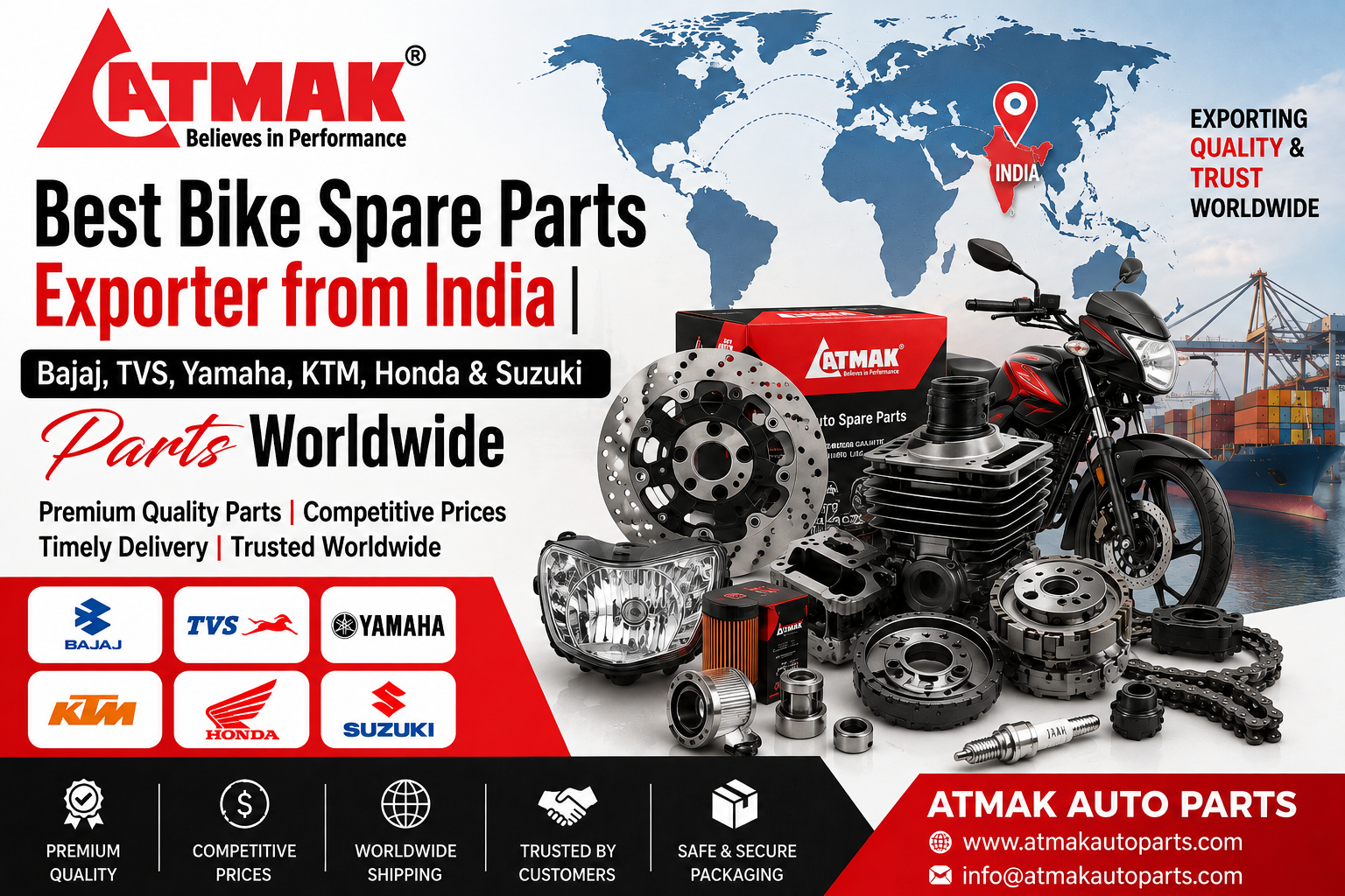 Best Bike Spare Parts Exporter from India